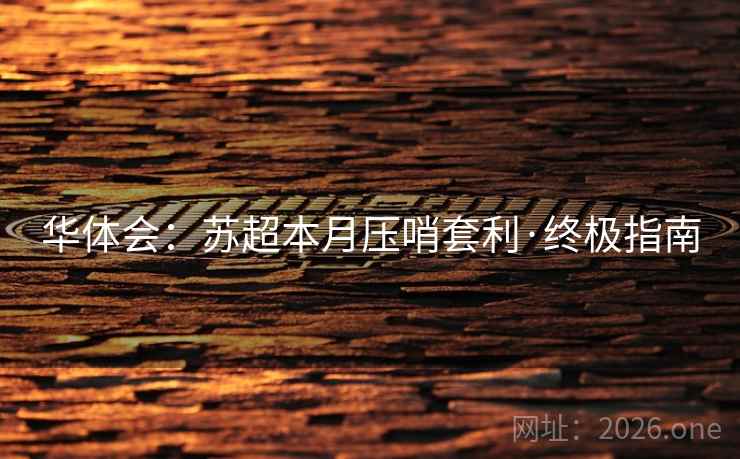 华体会:苏超本月压哨套利·终极指南